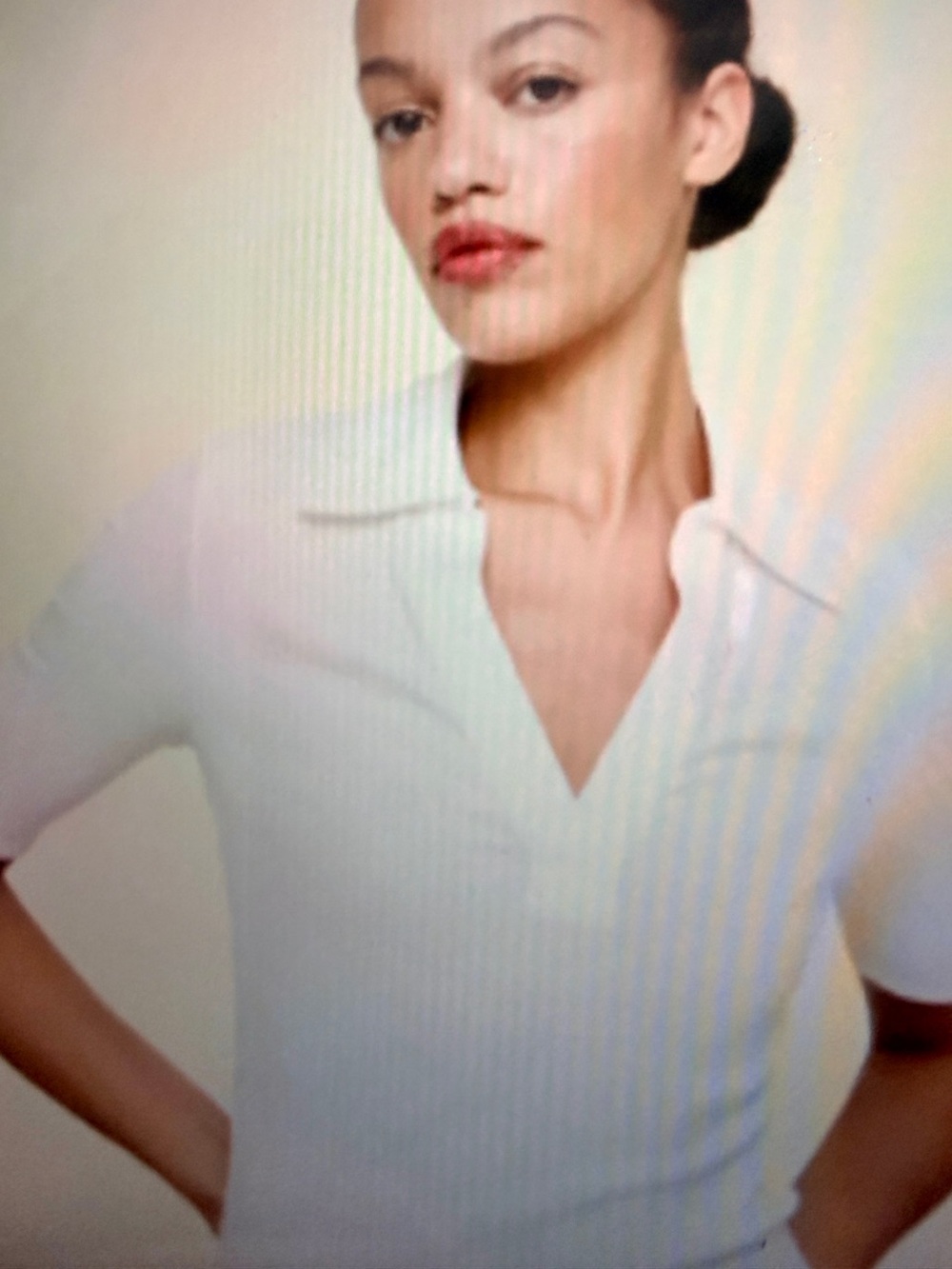 Banana Republic, Johnny Collar Tee with Elbow Length Sleeves.  NWOT